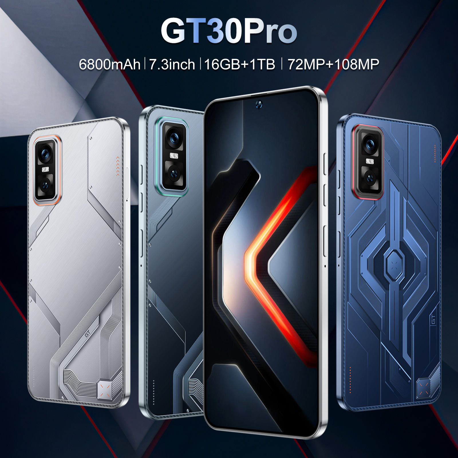 Original GT30 PRO 5G Smartphone 7.3 Inch HD Screen Dual SIM 16GB ROM Used Condition Dual Cell Mobile